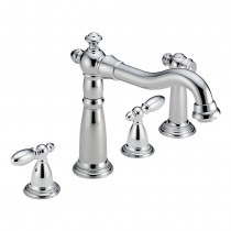 Delta 2256-DST Victorian Two Handle Widespread Kitchen Faucet with Spray - Chrome