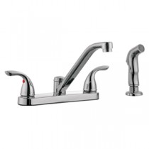 Design House 525048 Ashland Low Arch Kitchen Faucet W/Sprayer - Polished Chrome