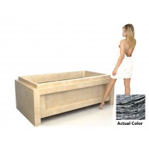 D'Vontz AF-MIL724026 Milan Natural Stone Bath Tub - Antique Forest